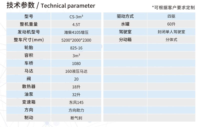CS-3m3礦用混凝土攪拌運(yùn)輸車
